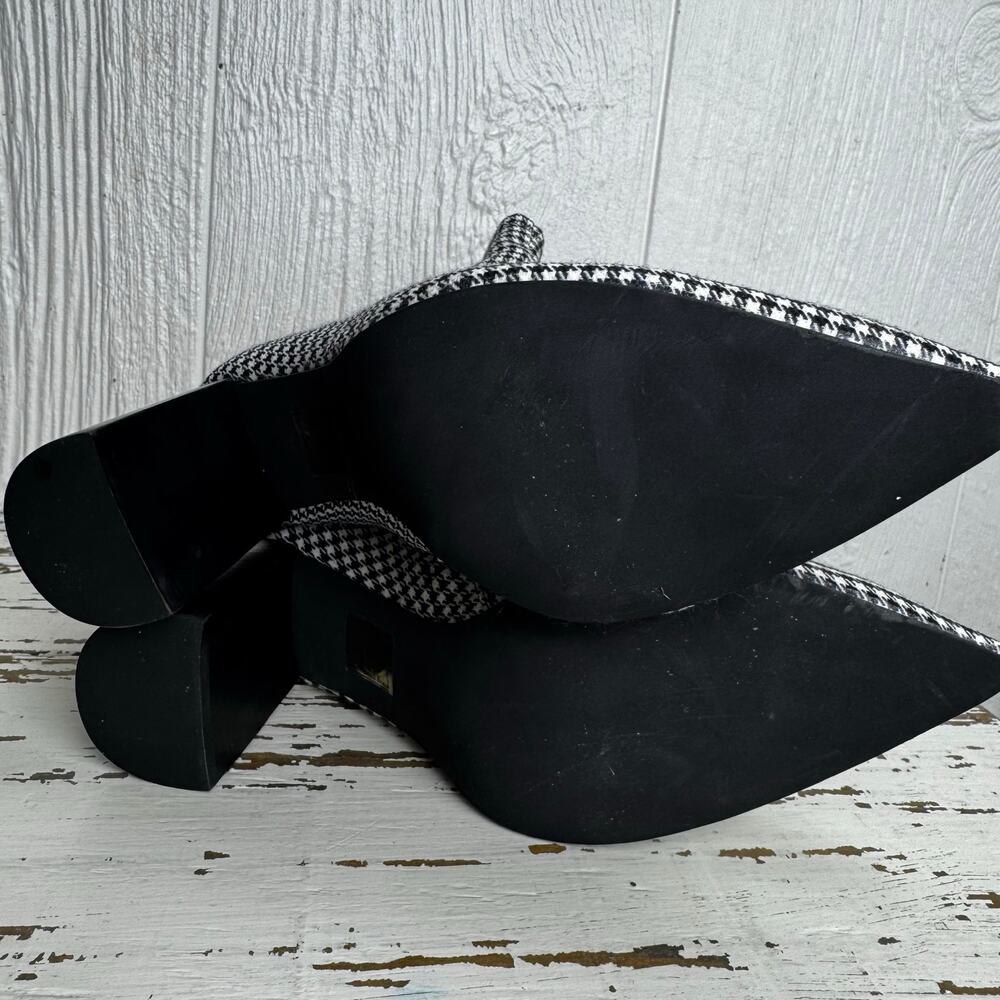 Jeffrey Campbell Coma Houndstooth Pointed Toe Bootie Boots Heel Women's Size 9 - Picture 6 of 10